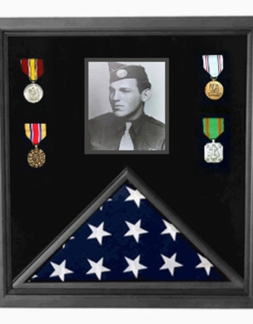 Load image into Gallery viewer, Military Photo Flag and Medal Display Case. by The Military Gift Store
