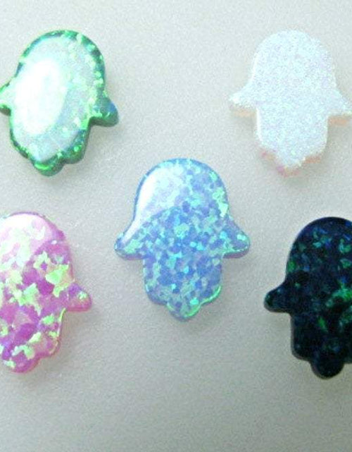 Load image into Gallery viewer, Opal Hamsa Necklace by Salt and Sparkle
