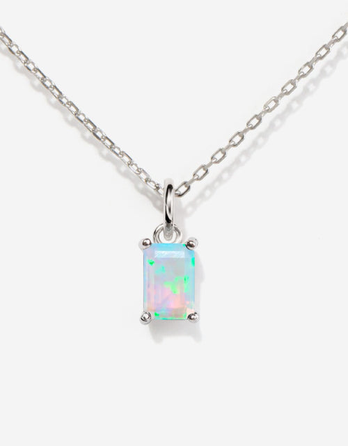 Load image into Gallery viewer, Birthstone Opal Silver Necklace - October by Little Sky Stone
