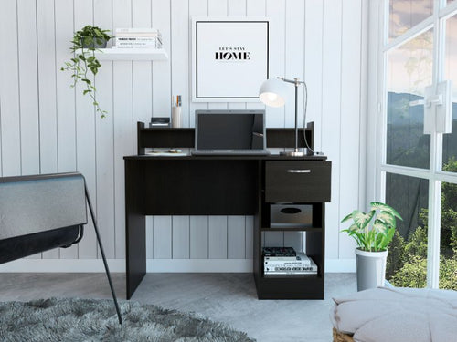 Load image into Gallery viewer, Charlotte Computer Desk, Two Shelves, One  Drawer by FM FURNITURE
