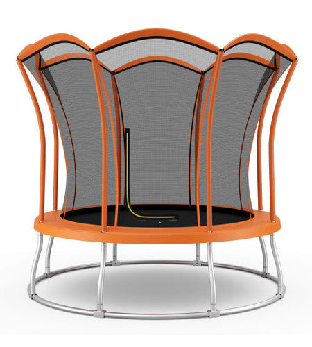 10 Feet Unique Flower Shape Trampoline with Galvanized Steel Frame-Orange
