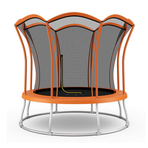 Load image into Gallery viewer, 10 Feet Unique Flower Shape Trampoline with Galvanized Steel Frame-Orange
