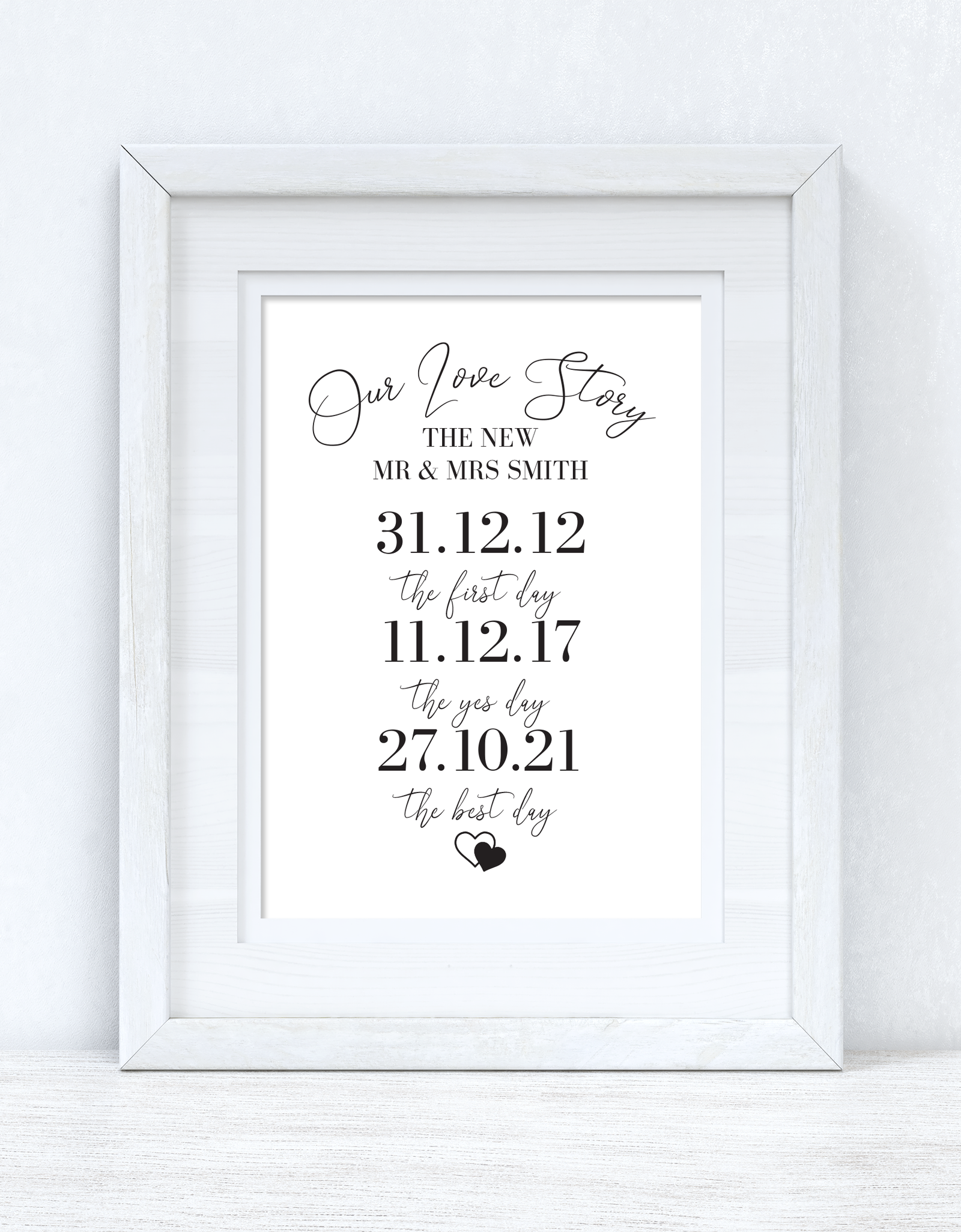 Our Love Story Personalised Home Bedroom Wall Decor Print by WinsterCreations™ Official Store