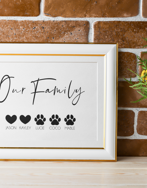 Load image into Gallery viewer, Our Family Personalised Pets Names Animal Wall Decor Simple Print by WinsterCreations™ Official Store
