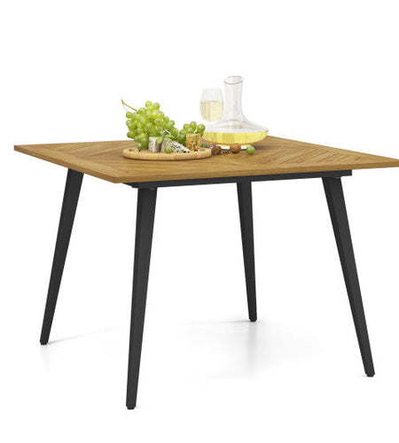 4-Person Acacia Wood Outdoor Dining Table for Garden  Poolside and Backyard