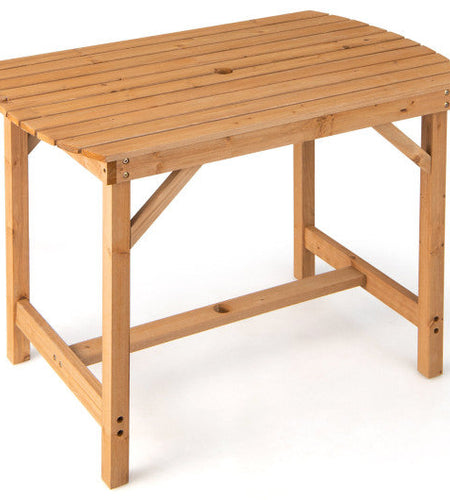 Outdoor Fir Wood Dining Table with 1.5 Inch Umbrella Hole