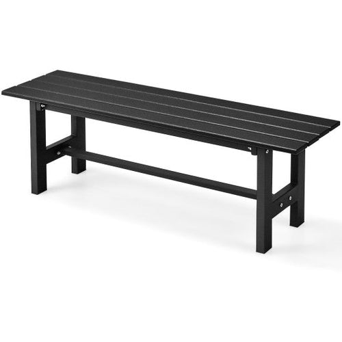 Load image into Gallery viewer, 47 Inch Outdoor Chair with Slatted Seat Plastic Coated Iron Frame-Black
