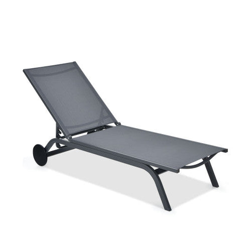 Load image into Gallery viewer, 6-Position Adjustable Fabric Outdoor Patio Recliner Chair-Gray
