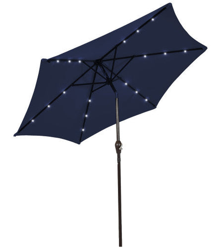 10 Feet Outdoor Patio umbrella with Bright Solar LED Lights-Dark Blue