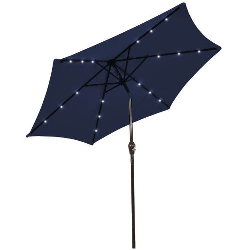 Load image into Gallery viewer, 10 Feet Outdoor Patio umbrella with Bright Solar LED Lights-Dark Blue
