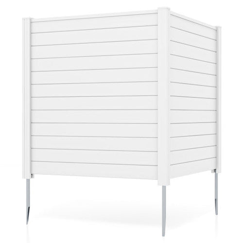 Load image into Gallery viewer, Freestanding 48 x 48 Inch Air Conditioner Fence with Metal Ground Stakes-White
