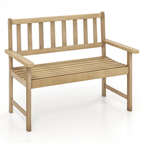 Load image into Gallery viewer, Outdoor Indonesia Teak Wood Garden Bench 2-Person with Backrest and Armrests
