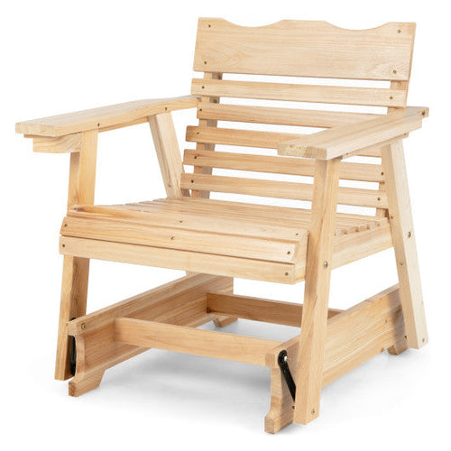 Load image into Gallery viewer, Outdoor Wood Rocking Chair with High Back and Widened Armrests
