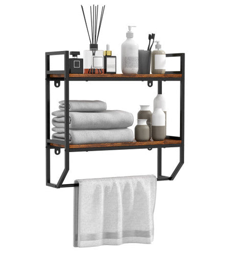 Over the Toilet Shelf Wall Mounted with Metal Frame for Bathroom