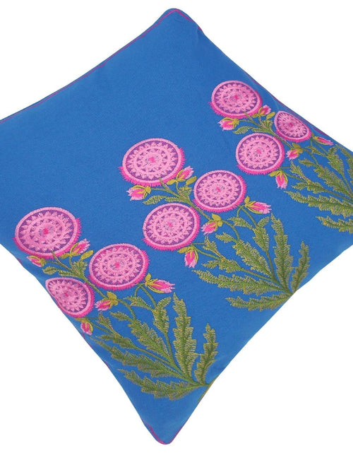 Load image into Gallery viewer, Floral Gearldin Embroidered Cotton Pillow by Bareens Designer Rugs
