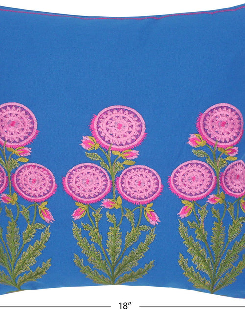 Load image into Gallery viewer, Floral Gearldin Embroidered Cotton Pillow by Bareens Designer Rugs
