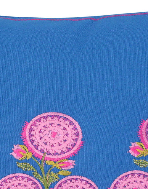 Load image into Gallery viewer, Floral Gearldin Embroidered Cotton Pillow by Bareens Designer Rugs
