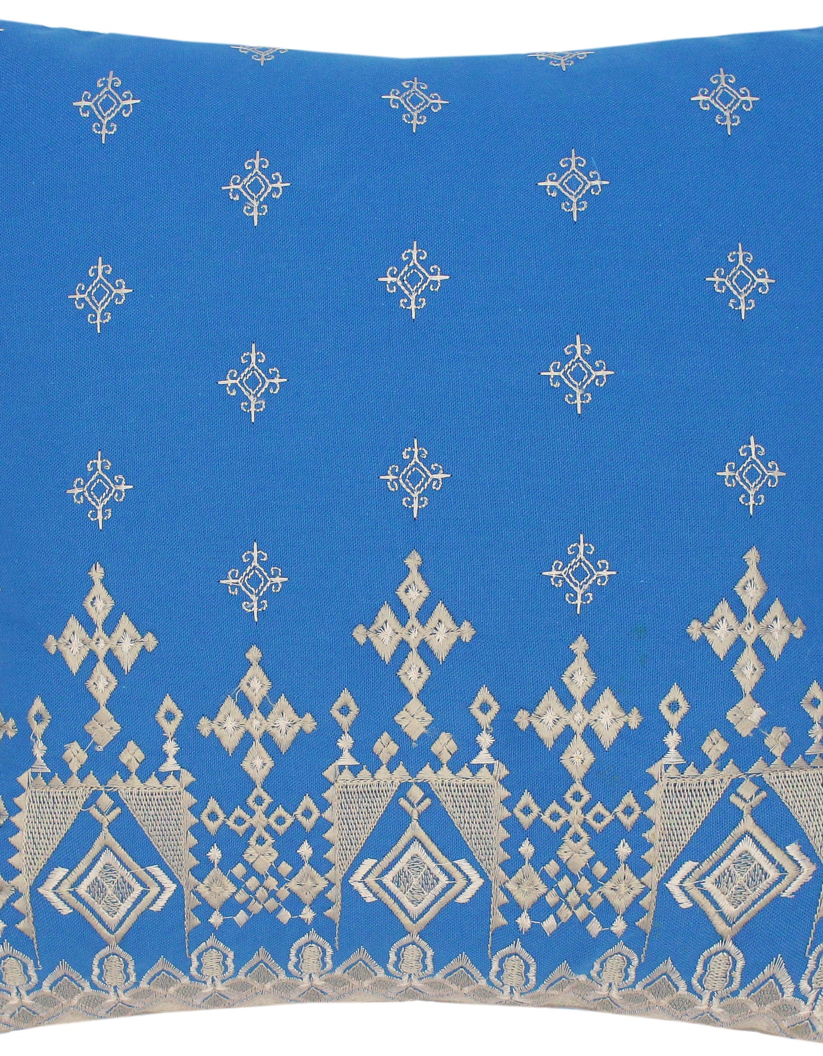 Embroidered Modern Velia Cotton Pillow by Bareens Designer Rugs
