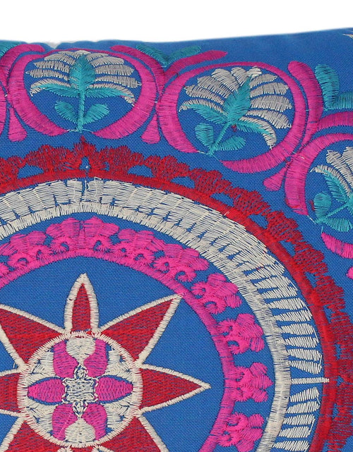 Load image into Gallery viewer, Embroidered Bohemian Hazel Cotton Pillow by Bareens Designer Rugs
