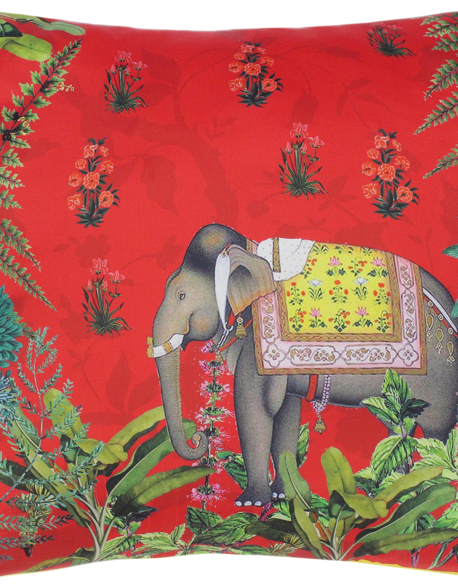 Tribal Rosie Elephant Silk Pillow by Bareens Designer Rugs