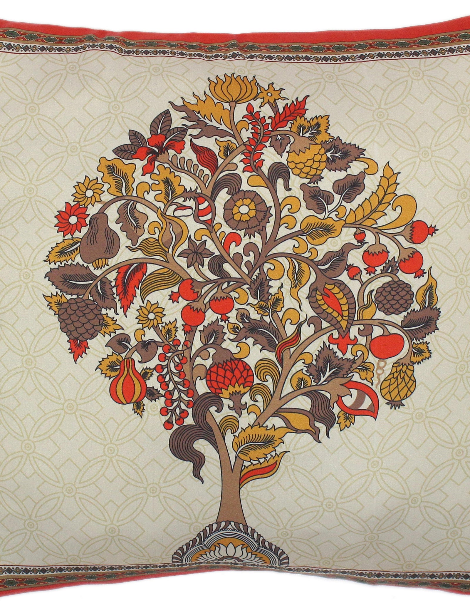 Chelsie Rustic Tree Silk Pillow by Bareens Designer Rugs