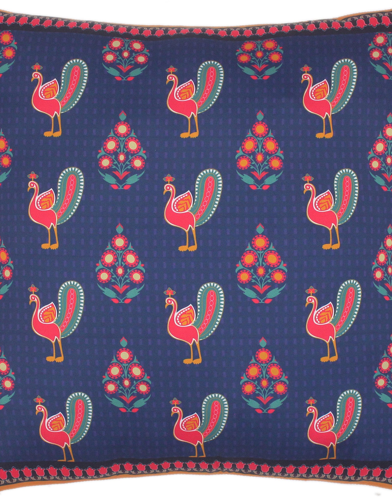 Peacock Gwenda Rustic Silk Pillow by Bareens Designer Rugs