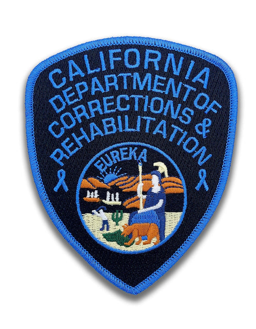 Load image into Gallery viewer, CDCR Blue Ribbon <br> Arm Patch by Custom Pins &amp; Buckles
