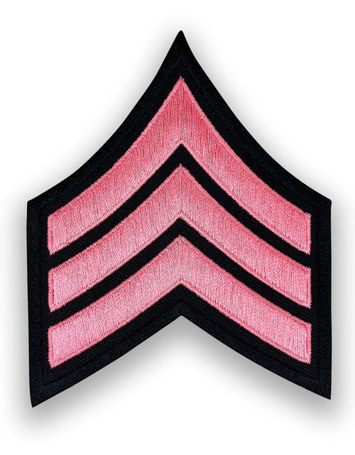 Load image into Gallery viewer, Pink Ribbon <br> Chevron Patch by Custom Pins &amp; Buckles
