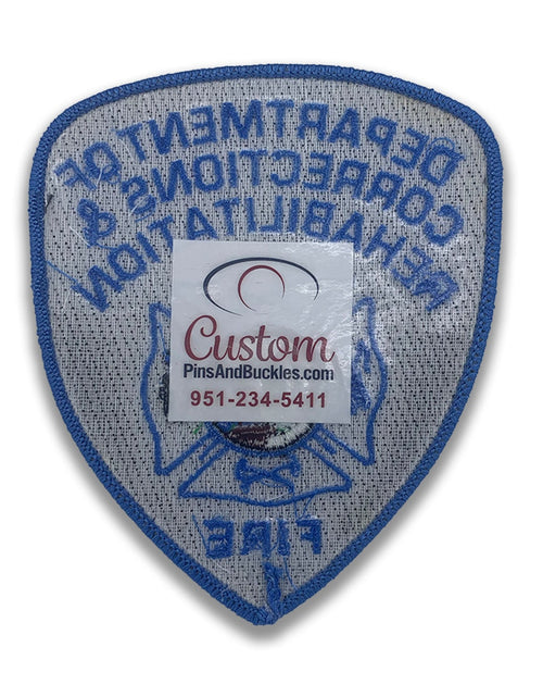 Load image into Gallery viewer, CDCR FIRE <br> Blue Ribbon Arm Patch by Custom Pins &amp; Buckles
