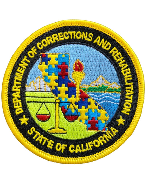 Load image into Gallery viewer, Non-Custody <br> CDCR Autism Awareness Patch <br> Velcro Back by Custom Pins &amp; Buckles
