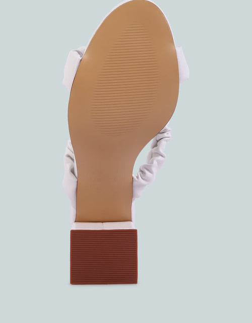 Load image into Gallery viewer, page 3 scrunchie strap block sandals by London Rag
