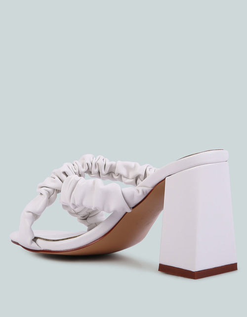 Load image into Gallery viewer, page 3 scrunchie strap block sandals by London Rag
