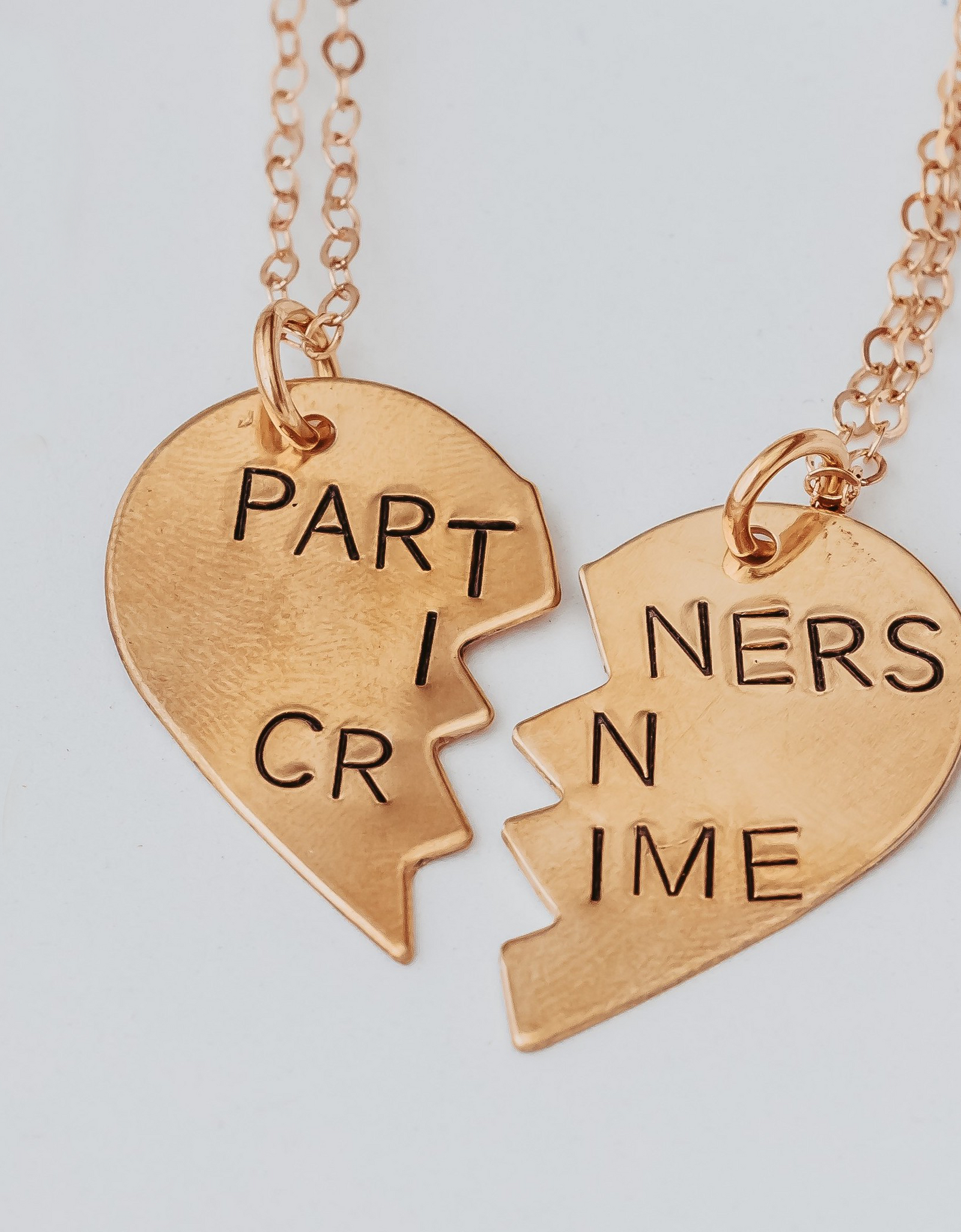 PARTNERS IN CRIME Broken Heart Friendship Necklaces by Salt and Sparkle