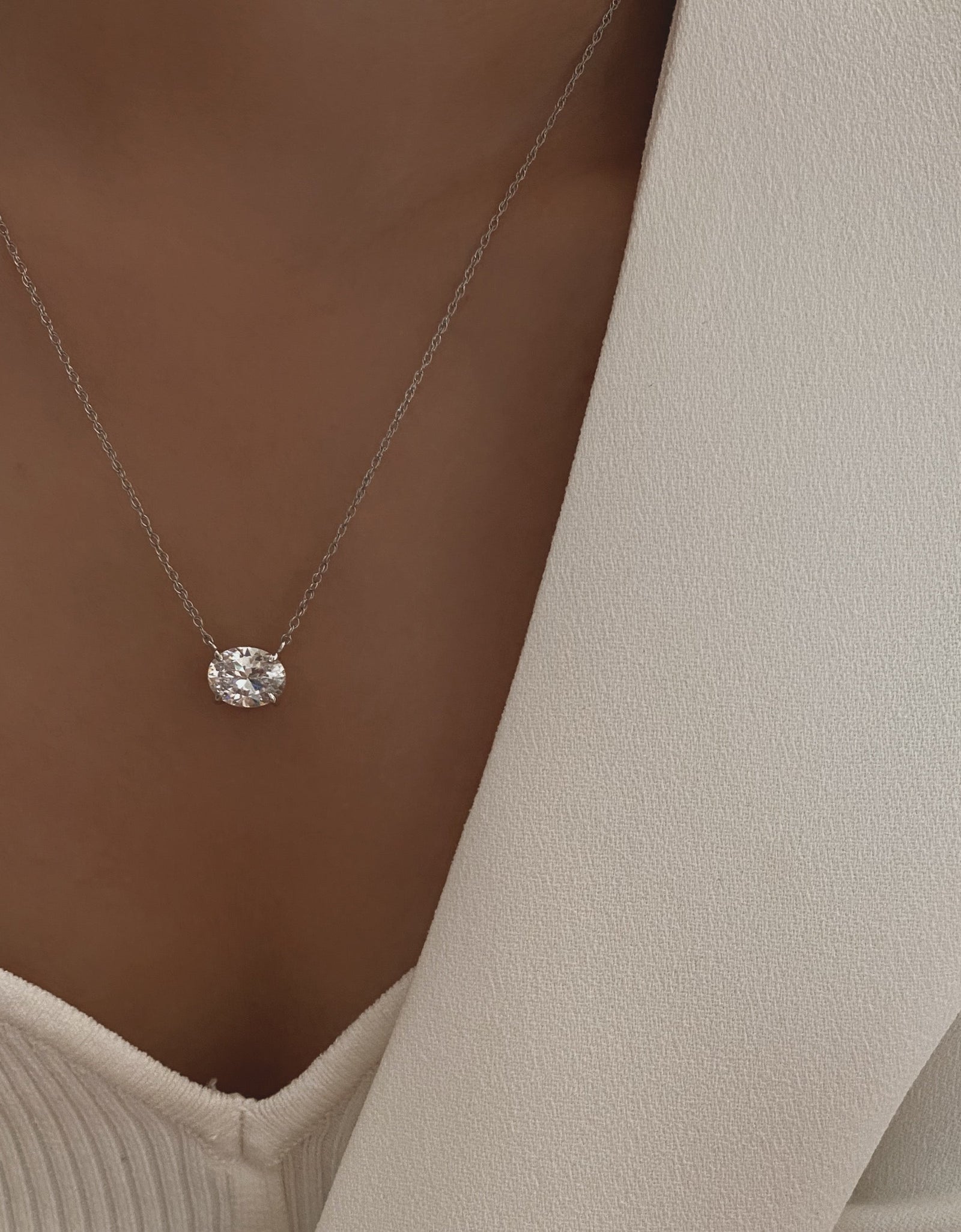 Sirius Oval Necklace - Multiple Sizes by Brilliant Carbon