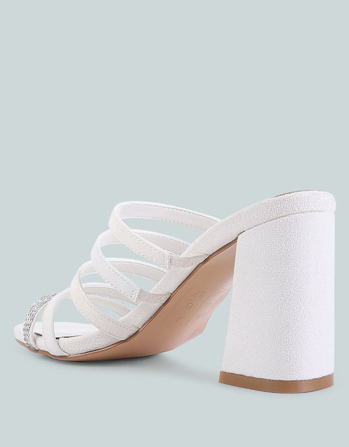 Load image into Gallery viewer, peaches strapped rhinestone embellished sandals by London Rag
