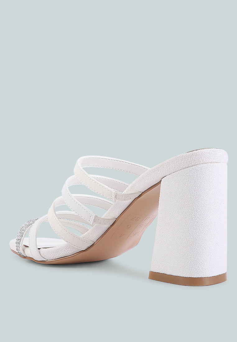 peaches strapped rhinestone embellished sandals by London Rag