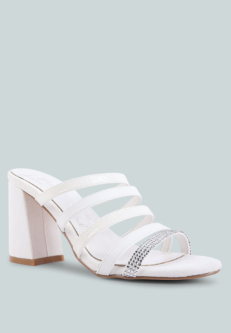 peaches strapped rhinestone embellished sandals by London Rag