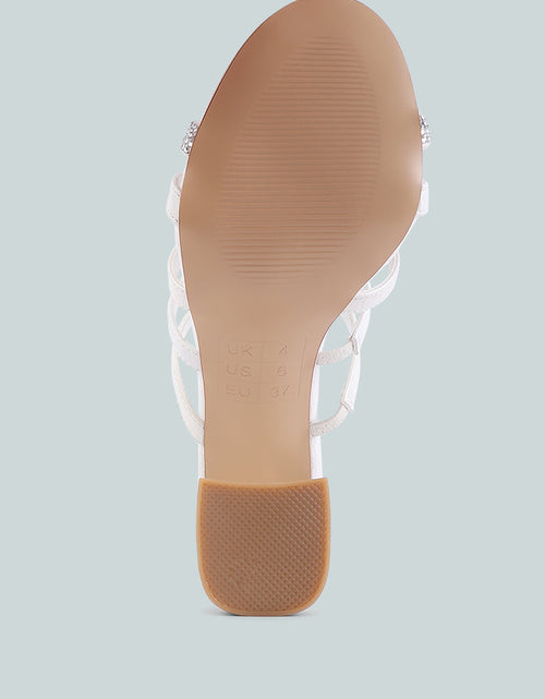 Load image into Gallery viewer, peaches strapped rhinestone embellished sandals by London Rag
