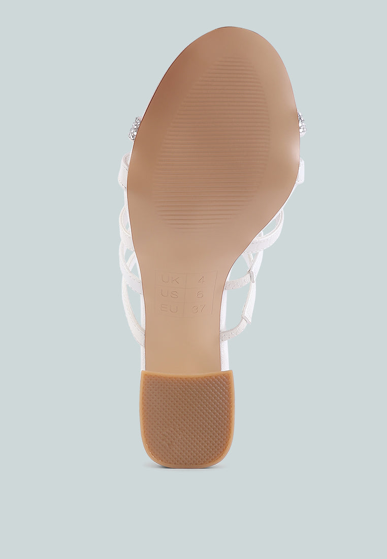 peaches strapped rhinestone embellished sandals by London Rag