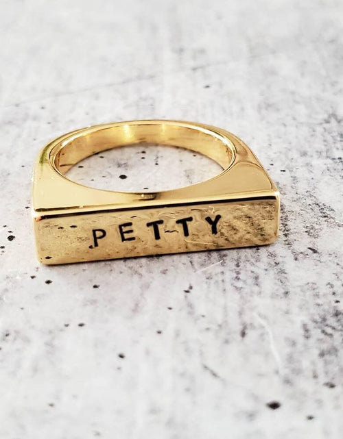 Load image into Gallery viewer, PETTY Gold Plated Flat Top Ring by Salt and Sparkle
