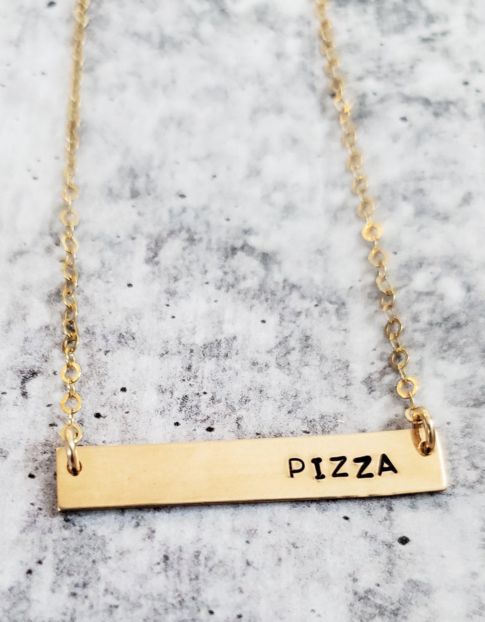 PIZZA Classic Bar Necklace by Salt and Sparkle