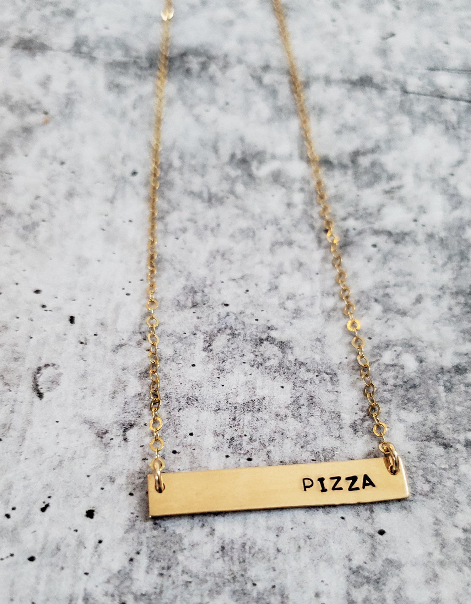PIZZA Classic Bar Necklace by Salt and Sparkle