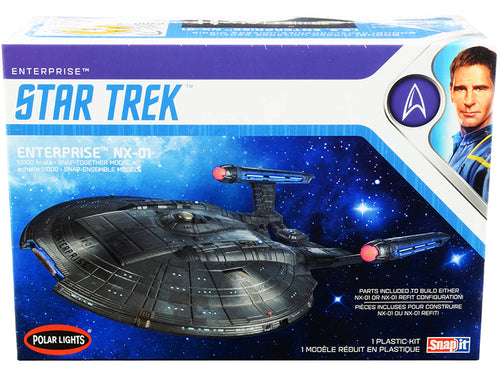 Load image into Gallery viewer, Skill 2 Snap Model Kit Enterprise NX-01 Starship "Star Trek: Enterprise" (2001-2005) TV Series 1/1000 Scale Model by Polar Lights
