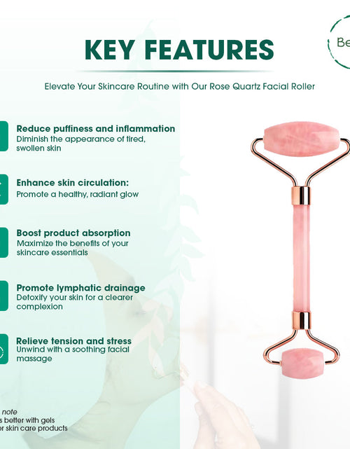 Load image into Gallery viewer, Rose Quartz Face Roller by BeNat
