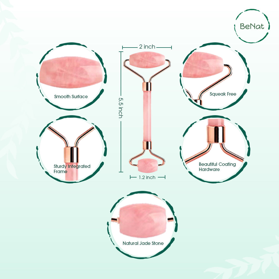 Rose Quartz Face Roller by BeNat