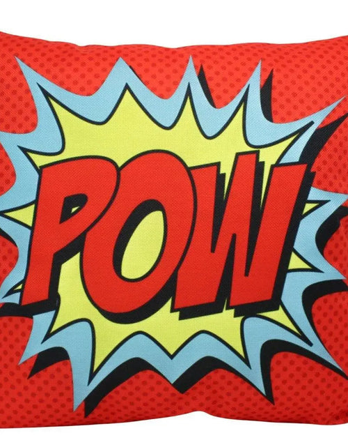Load image into Gallery viewer, POW | Anime | Fun Gifts | Pillow Cover | Home Decor | Superhero | Happy Birthday | Kids Room | Red Throw PIllow | Kids Decor | Room Decor by UniikPillows
