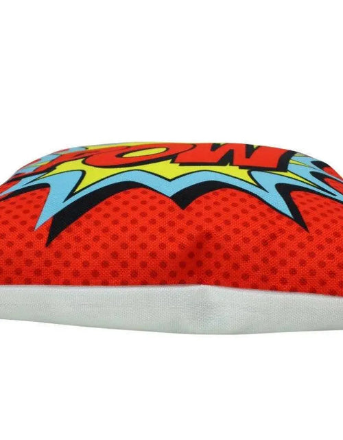 Load image into Gallery viewer, POW | Anime | Fun Gifts | Pillow Cover | Home Decor | Superhero | Happy Birthday | Kids Room | Red Throw PIllow | Kids Decor | Room Decor by UniikPillows

