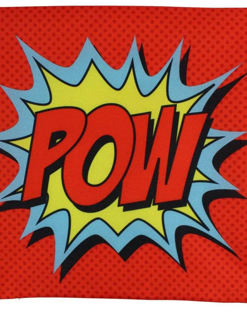 Load image into Gallery viewer, POW | Anime | Fun Gifts | Pillow Cover | Home Decor | Superhero | Happy Birthday | Kids Room | Red Throw PIllow | Kids Decor | Room Decor by UniikPillows
