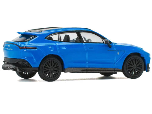 Load image into Gallery viewer, Aston Martin DBX 707 Blue with Black Top 1/64 Diecast Model Car by Pop Race
