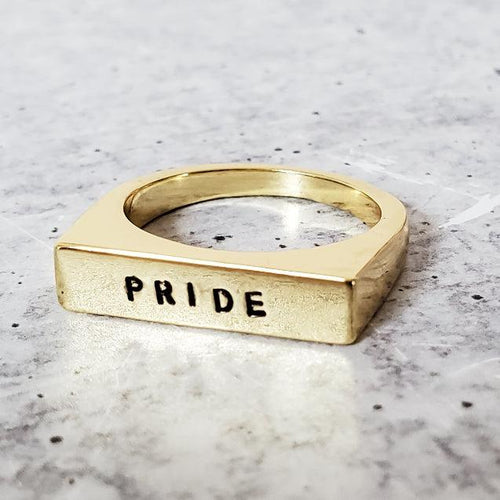 Load image into Gallery viewer, PRIDE LGBTQIA+ Flat Top Ring by Salt and Sparkle
